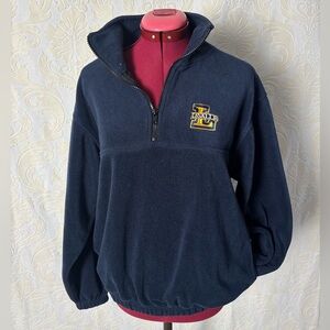 Navy Quarter-Zip Fleece Pullover
